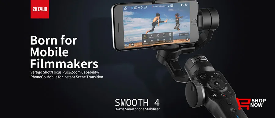 Zhiyun Smooth 4 3-осевой портативный смартфон сотовый телефон видеокамеры Стабилизатор для iPhone X, 8, 7 Plus, 7, 6 S, xiaomi samsung S9 S8 7 с Gopro адаптер