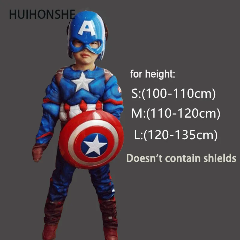 Детский костюм супергероя Капитан Америка Человек паук Бэтмен Халк