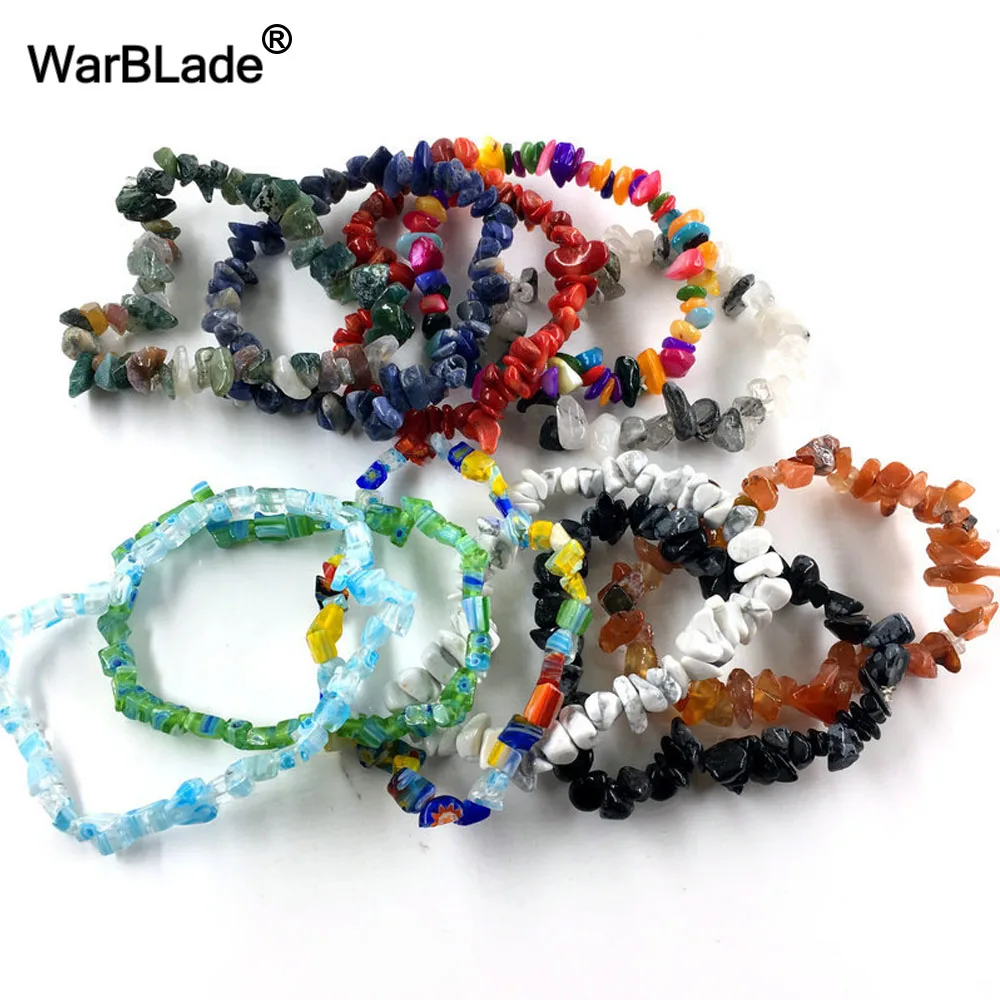 WarBLade 10 шт. натуральный браслет с драгоценным камнем стрейч чип бусины самородки гранат кристалл черный оникс Amazon браслет браслеты для женщин
