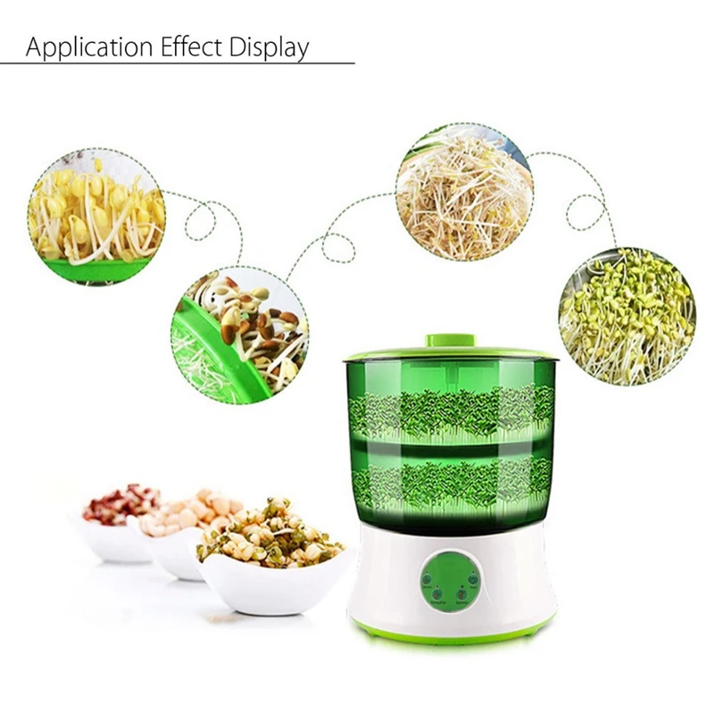 Digital Home Diy Bean Sprouts Maker 2 Layer Automatic Electric Germinator Seed Vegetable Seedling Growth Bucket Sprout Ma | Бытовая