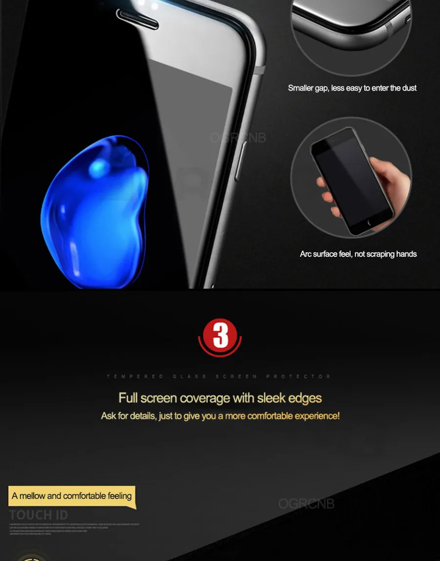 4D закаленное стекло для iPhone 8 7 Plus Защита экрана для iPhone 6 6s 7 plus 2nd Gen 3D полное покрытие краев защитное стекло