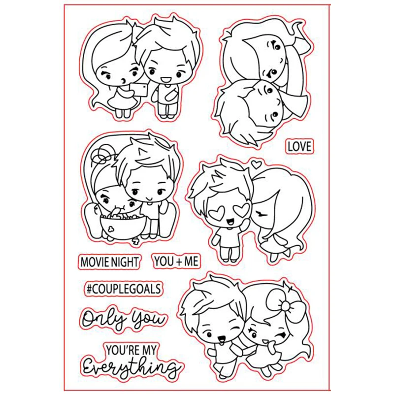 2019 День Святого Валентина пара влюбленных прозрачный силиконовый штамп/печать