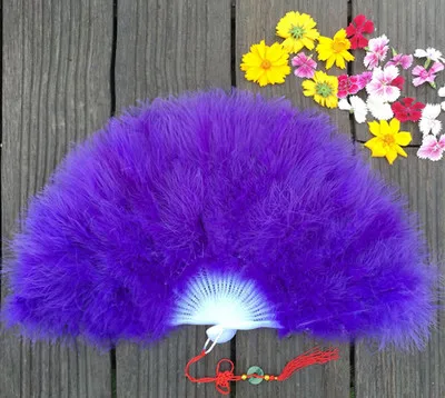 purple A 2 шт много день рождения Танцы вентиляторы Свадебные невесты подарок перо руки поклонников - Цвет: purple A