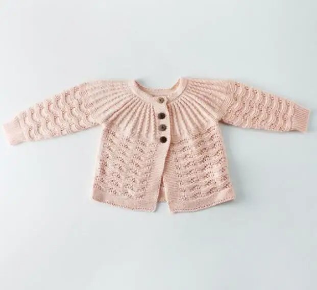 Pink Весенняя одежда для маленьких девочек; детский вязаный комбинезон; Комплект для новорожденных; кардиган для маленьких девочек; свитер для маленьких мальчиков; хлопковое пальто; Детский комбинезон - Цвет: Pink