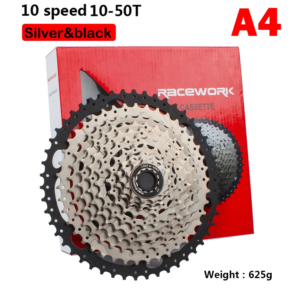 10Speed 11-50T Кассета для горного велосипеда, 10 скоростей, 11 скоростей, 11-42 T/46 T/50 T/52 T, колесо свободного хода, Черное золото, стальной маховик, звездочка, запчасти для велосипеда - Цвет: 10Speed 11-50T