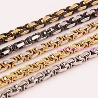 8 40inch customed size 568mm men braceletnecklace 316l stainless steel multiple color choose byzantine box chain top hot sell