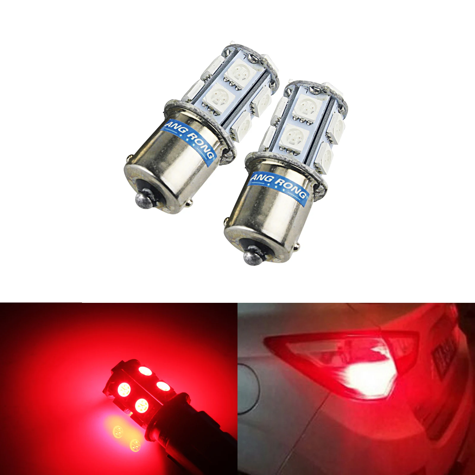 

ANGRONG 10X 1156 7506 BA15S P21W R5W 382 13SMD LED Car Tail Brake Bulb Auto Reverse Lamp Rear Fog Light Red