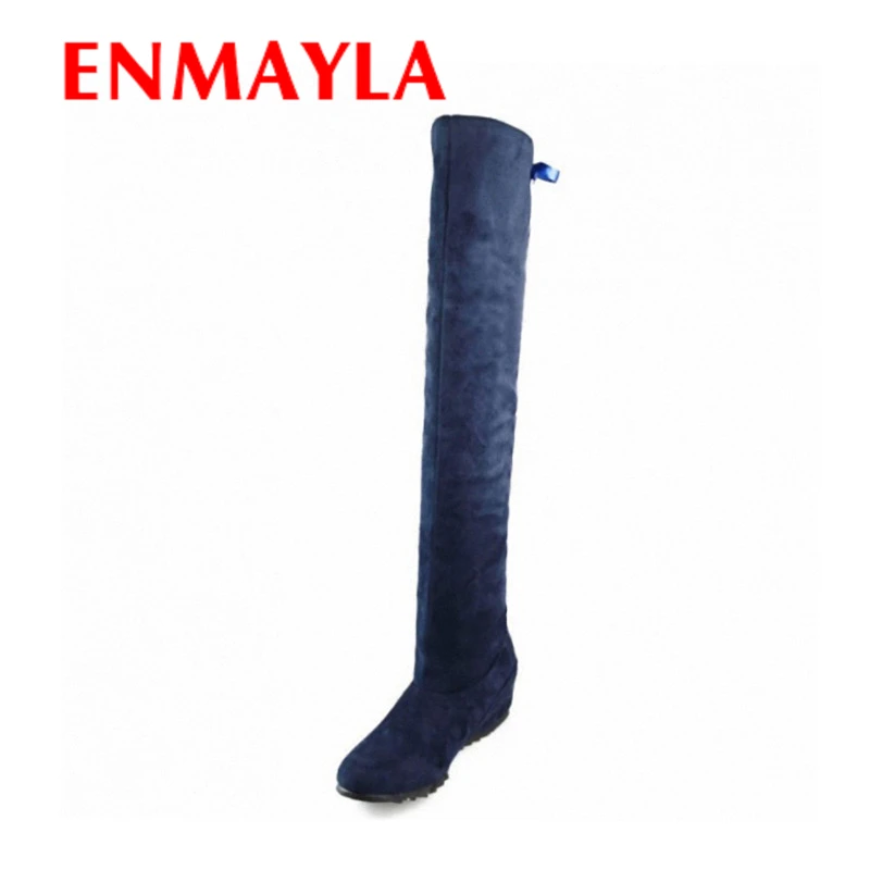 ENMAYLA Новая Мода Зимние Сапоги для Женщин Плоские С Сексуальная Платформа