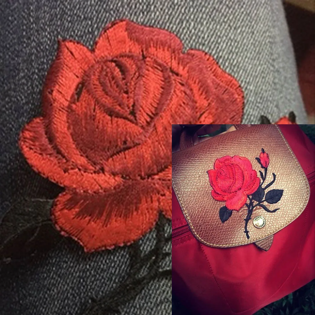 1 шт. вышивка в виде цветов розы лист утюжок на апплике шитье рукоделие швейный
