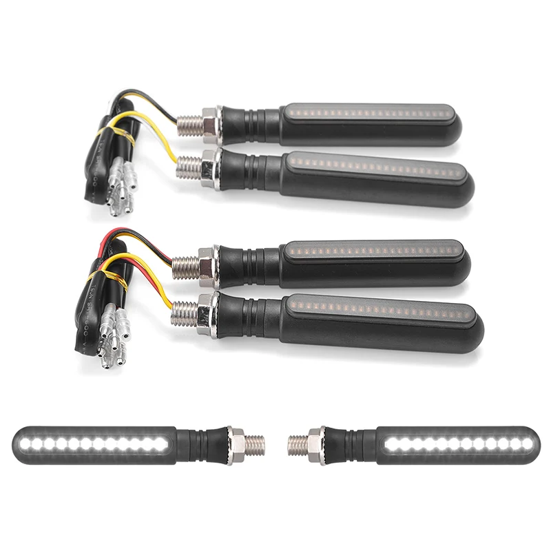 4 Piece White Светодиодный Сигналы поворота для мотоцикла хвост светильник Moto мигалка индикаторы свет лампы светодиодный мини проблесковый маячок мигающий задний светильник DRL сигнала светильник s - Цвет: 4 Piece White
