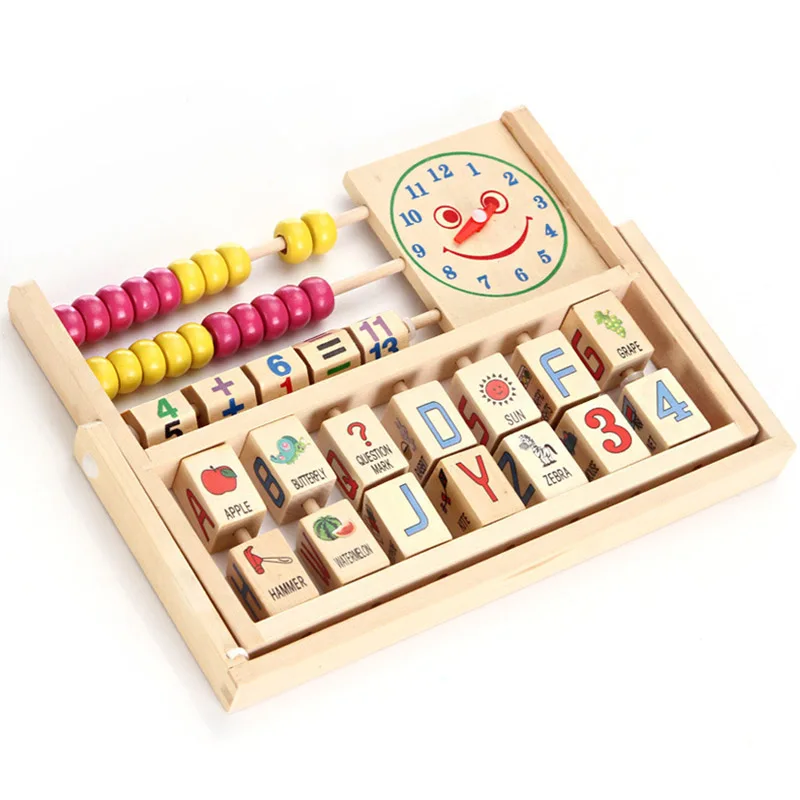 

New Children Baby Learning Developmental Versatile Flap Abacus Kids Wooden Toys