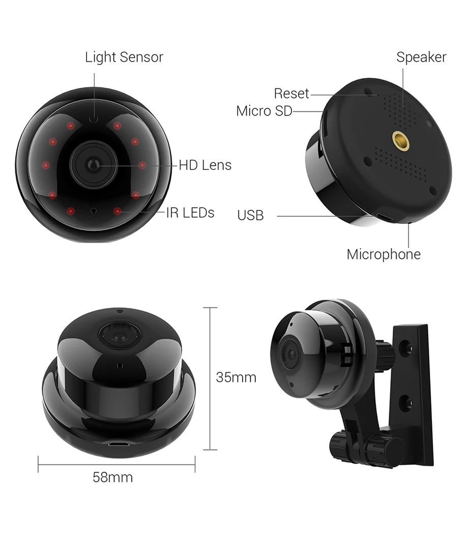 1MP панорамная камера 180 CCTV 720P IP Wifi Camara рыбий глаз мини камеры видеонаблюдения