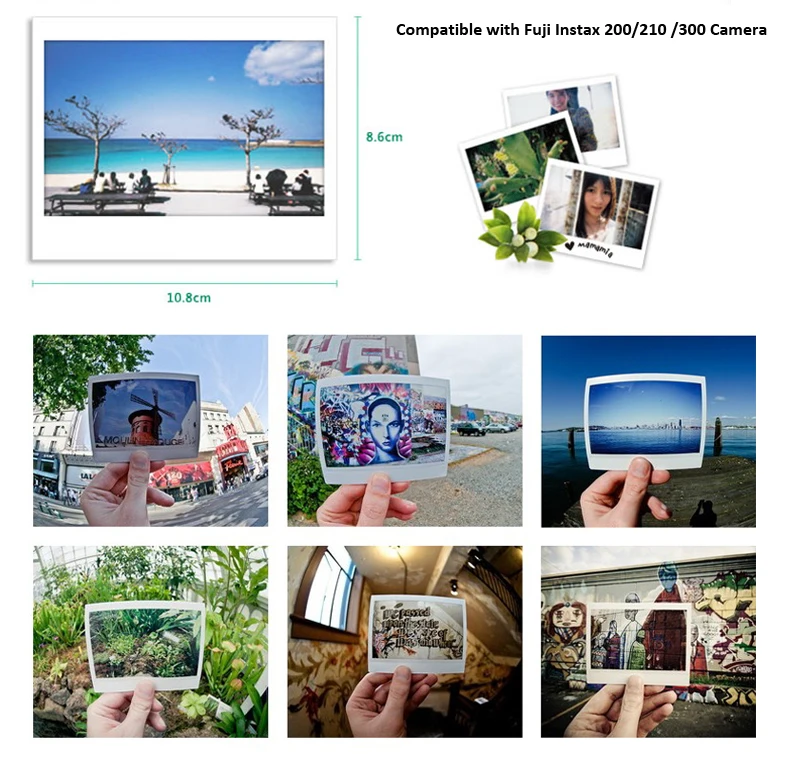Fujifilm Instax Wide 300 мгновенная камера+ 20 листов подлинной Fuji Instax Wide фильм белый край 5 дюймов фотобумага