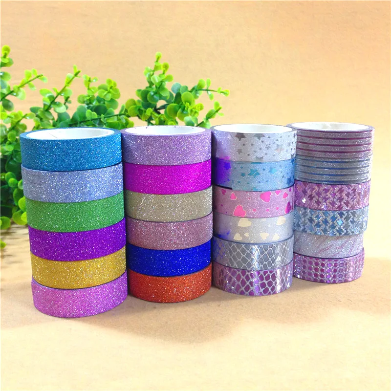 10 рулонов/комплект японский ремесло Блестящая Бумага васи лента DIY Стикеры