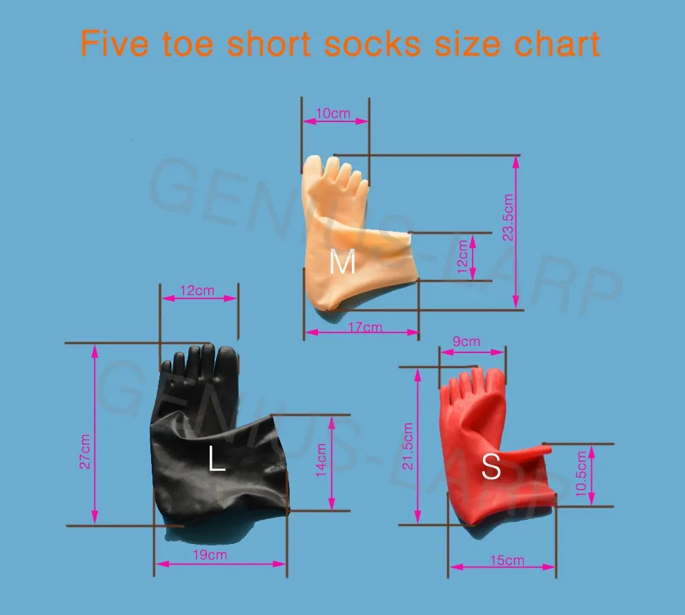 

Unisex latex fetish sock rubber 5 toes socks short sock exotic apparel costumes