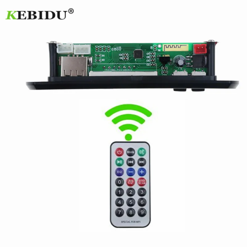 KEBIDU 5 в 12 В Bluetooth MP3 WMA FM AUX декодер плата аудио модуль TF радио автомобильный динамик