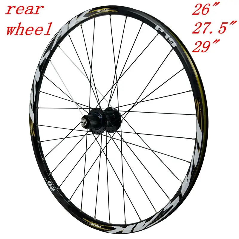 26 black hub gray 2" 29" 27,5 дюймов 32 отверстия дисковый тормоз Горный велосипед задние колеса шесть отверстий Центральный замок MTB велосипед задние колеса 4 герметичные подшипники - Цвет: 26 black hub gray
