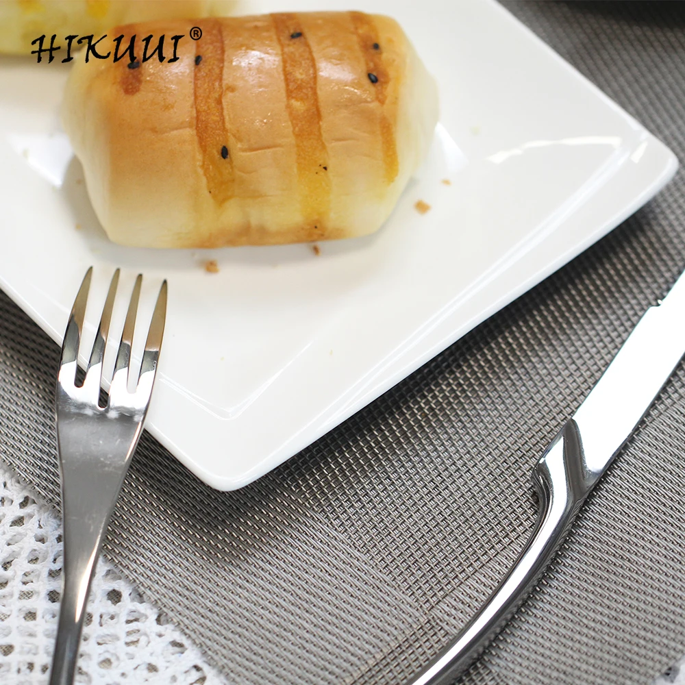 Простая тарелка белый фарфор прямоугольное блюдо Западная еда семейная столовая