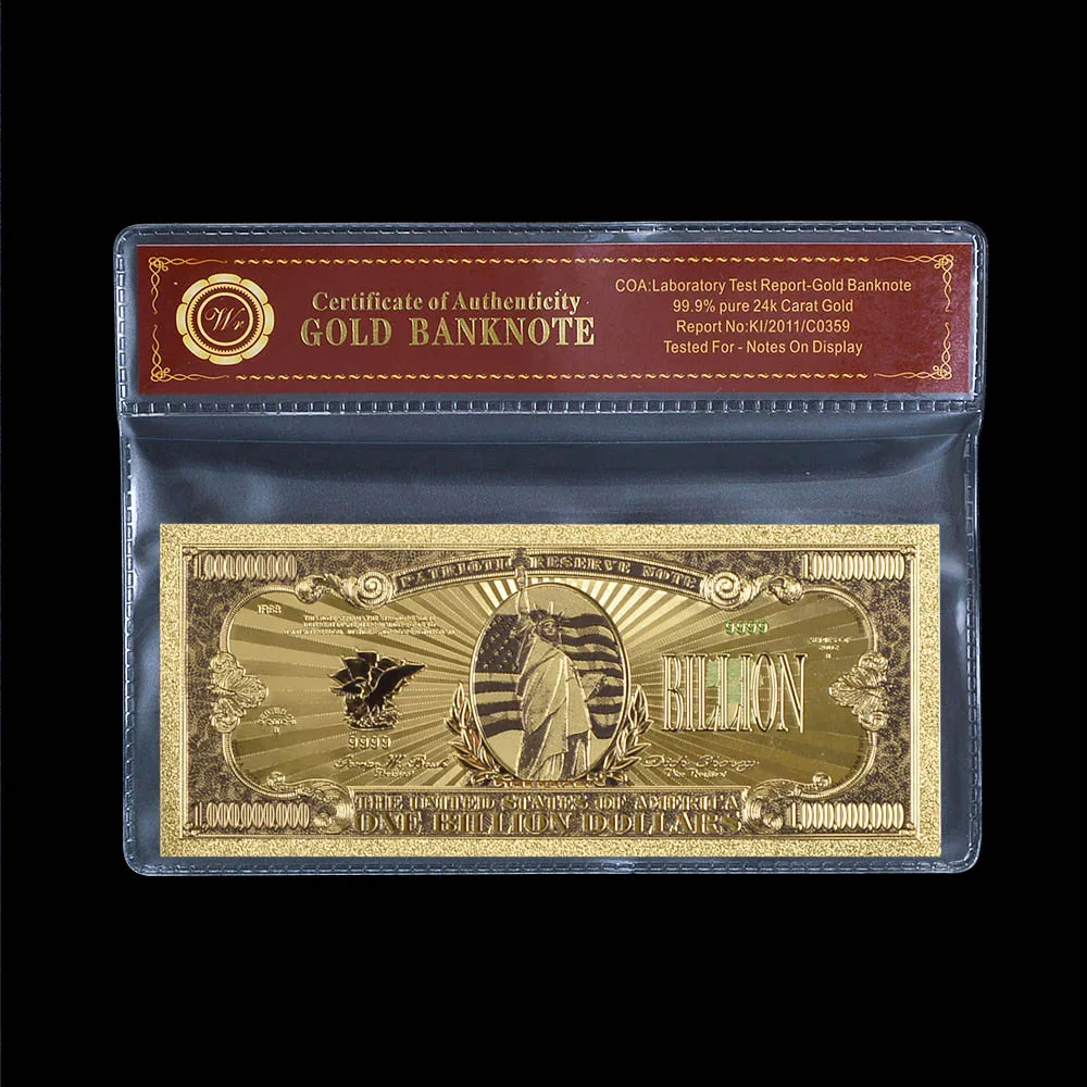 Горячая Распродажа наборы американских золотых банкнот Золотая фольга