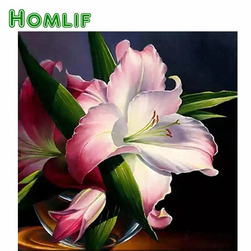 HOMLIF 5D DIY алмазная живопись цветок Алмазная картина вышивка крестиком Мозаика