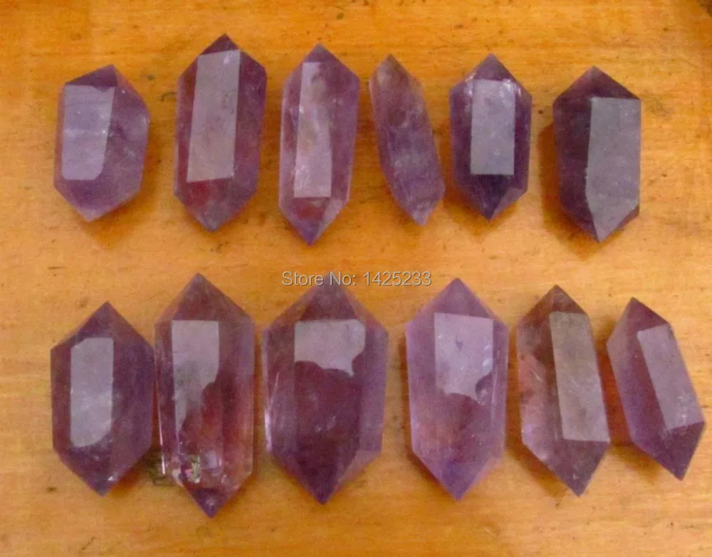 

natural Amethyst purple quartz crystal point wand (7-9)cm