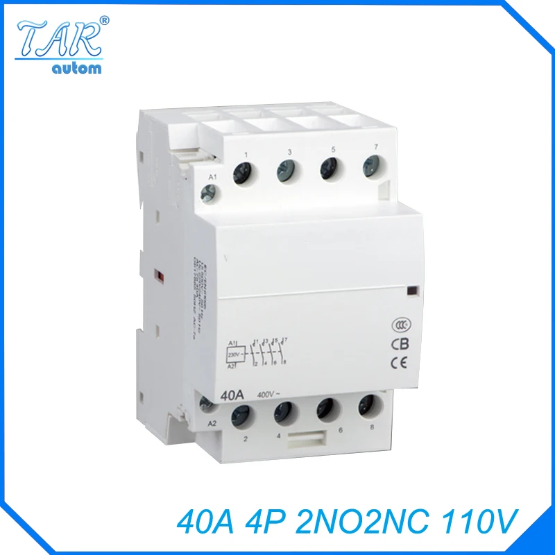 2NO 2NC WCT-40A 4P modular charging pile with household AC contactor guide rail installation 110V | Обустройство дома