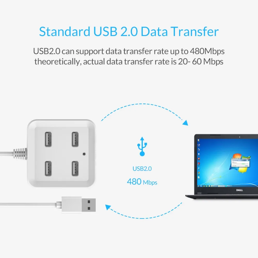 ORICO Портативный usb хаб USB 2 0 4 порта Мульти разветвитель расширитель