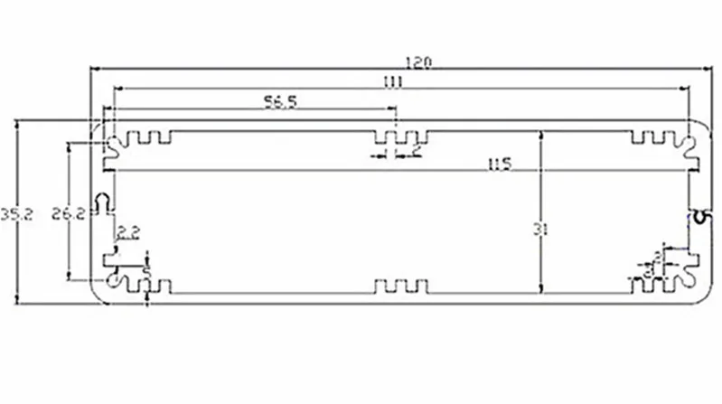 Алюминиевый корпус для печатной платы электроники (1 шт.) 35*120*130 мм
