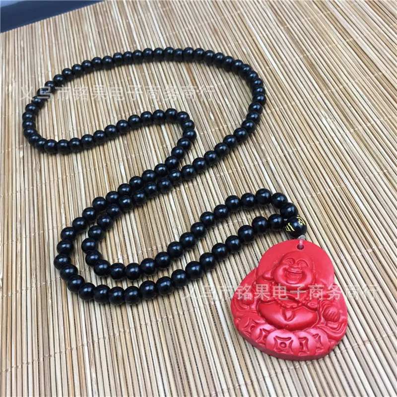 Подвеска в виде Будды Cinnabar Lucky Amulet ожерелье с подвеской из натурального камня