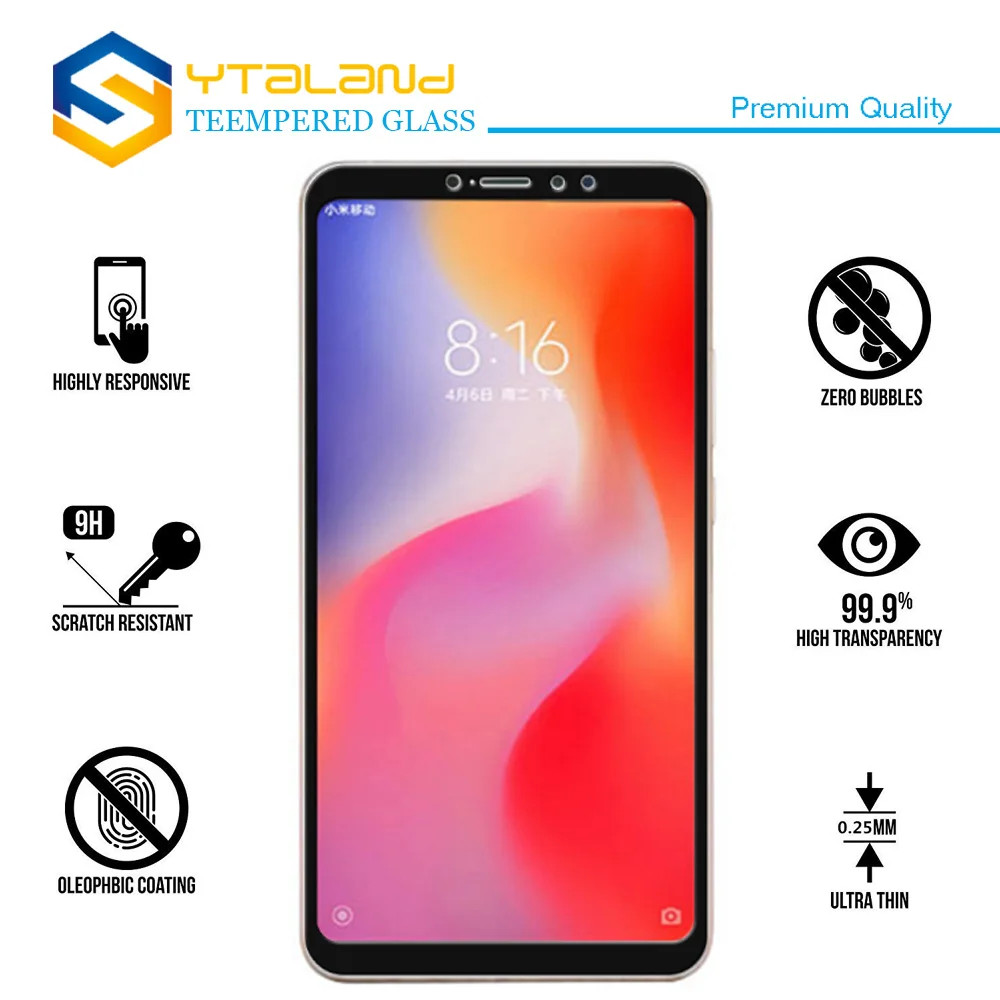 Закаленное стекло Ytaland с полным покрытием для XiaoMi Mi Max 3 защитная стеклянная
