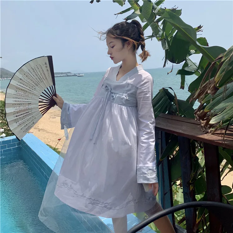 Летний новый японский Улучшенный костюм ханьфу повседневное сказочное платье с