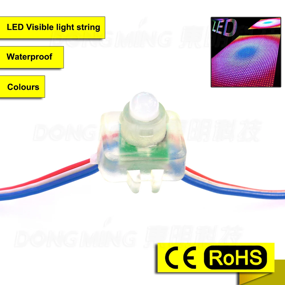 Оптовая Продажа 1000 шт./лот RGB led строковый модуль ws2801 12 мм водонепроницаемый IP65 pixel