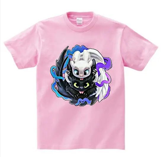 pink childreT-shirt Летняя футболка для маленьких мальчиков футболки для детей 3 лет с изображением дракона спортивная одежда повседневная одежда детская футболка MJ - Цвет: pink childreT-shirt