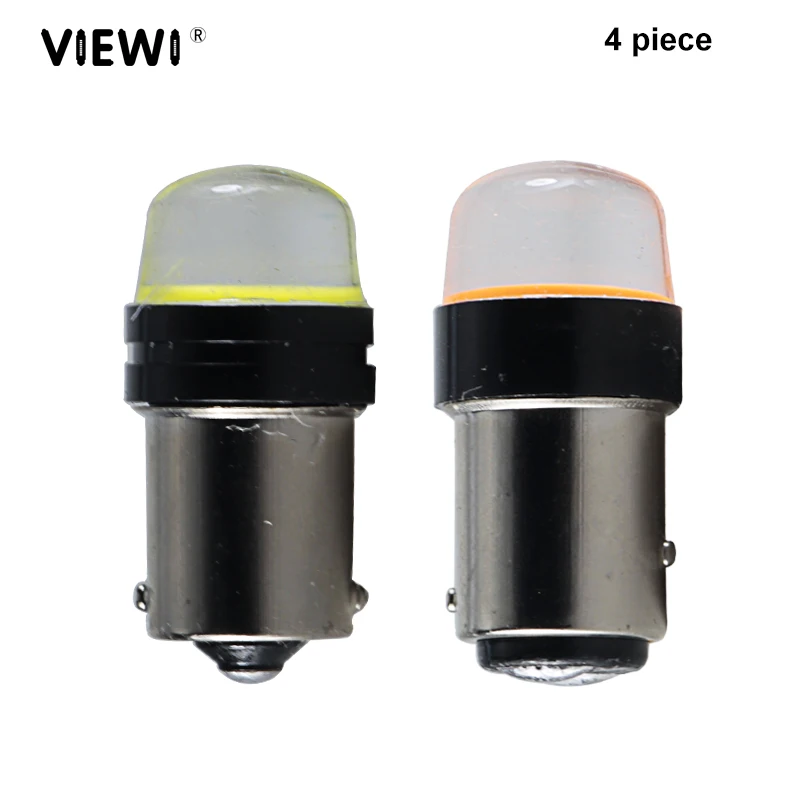 

4pcs led Car turn signal light stop parking light S25 P21W 1156 1157 BA15S BAY15D COB 2W 12V super white red canbus auto lamp