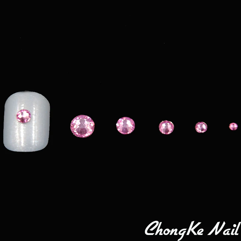Топ ногтей акрил розового цвета Стразы для металлическая Икра дизайн колеса