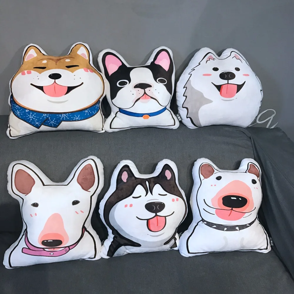 Подушка в виде щенка Kawaii мягкая плюшевая игрушка милый брусок-терьера корги