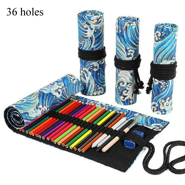 36 holes spray 12/24/36 отверстия Карандаш Чехол Trousse Stylo Kawaii Cat рулон Pennen Etui Astuccio порта Пенне Articulos Escolares большой школьный рюкзак - Цвет: 36 holes spray