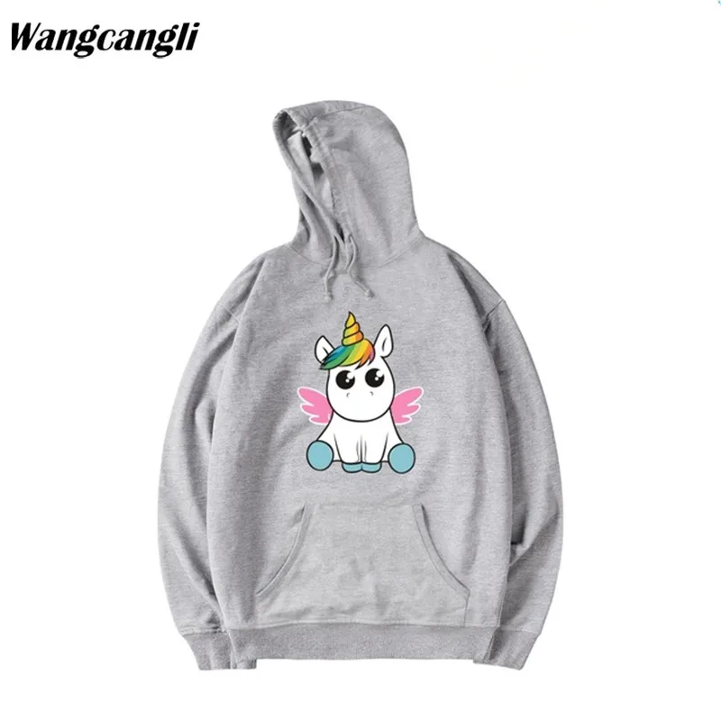 Толстовка с капюшоном и принтом единорога Осень зима|women sweatshirt|women sweatshirt brandwomen