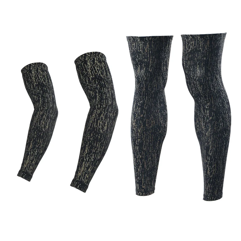 2pairs black ARSUXEO велосипедные рукава MTB светоотражающие велосипедные теплый рукав+ Гетры УФ Защита Гольф Бег рука леггинсы рукава - Цвет: 2pairs black