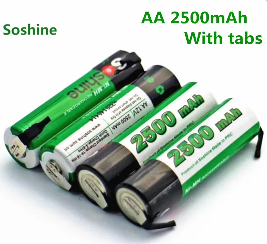 4 шт. аккумуляторная батарея Soshine AA NiMH 2500 мАч 1 2 В с вкладкой|rechargeable battery|battery abattery with