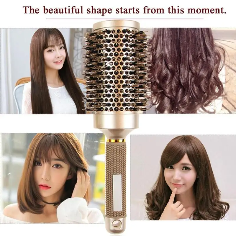 1 Pcs Round Hair Comb Ceramic Iron Round Comb Magic Hairdressing Curling Brushes Hairbrush Hair Styling Salon Tool