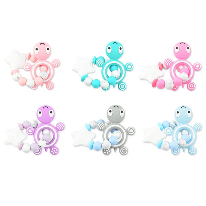 LOFCA-pulsera mordedor de tortuga para beb&eacute;, cadena de chupete, Koala, cuentas de silicona de grado alimenticio, juguetes de dentici&oacute;n para beb&eacute;, collar de lactancia DIY-3
