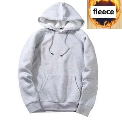 GRAY MFERLIER, мужские толстовки, флисовые, теплые, 5XL, 6XL, большие размеры, толстовки с капюшоном, Осенние, синие, теплые, пуловеры, пальто, серые, черные - Цвет: GRAY