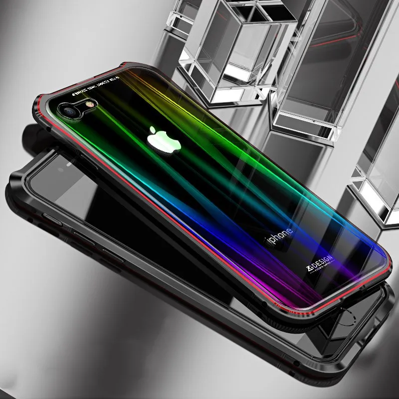 Colorful Aurora Touch Magnetic Phone Case for iPhone7 7plus/8 8plus/X/XS/XS MAX/XR Mobile Drop Protection | Мобильные телефоны и