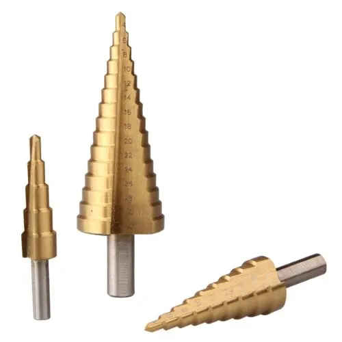 Полезный набор 3 сверл фрезы напольные конические HSS сталь|hss steel|set of drillsdrill set |