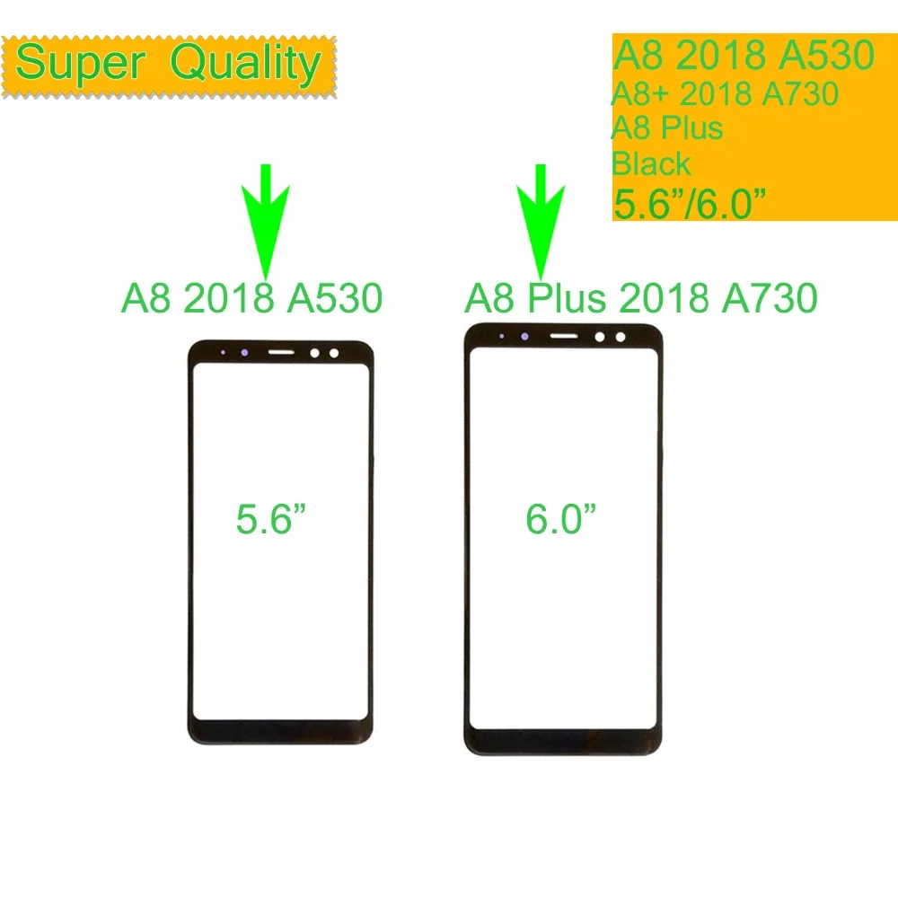 Передняя стеклянная панель для Samsung Galaxy A8 Plus 2018 сенсорный экран A530 внешнее стекло