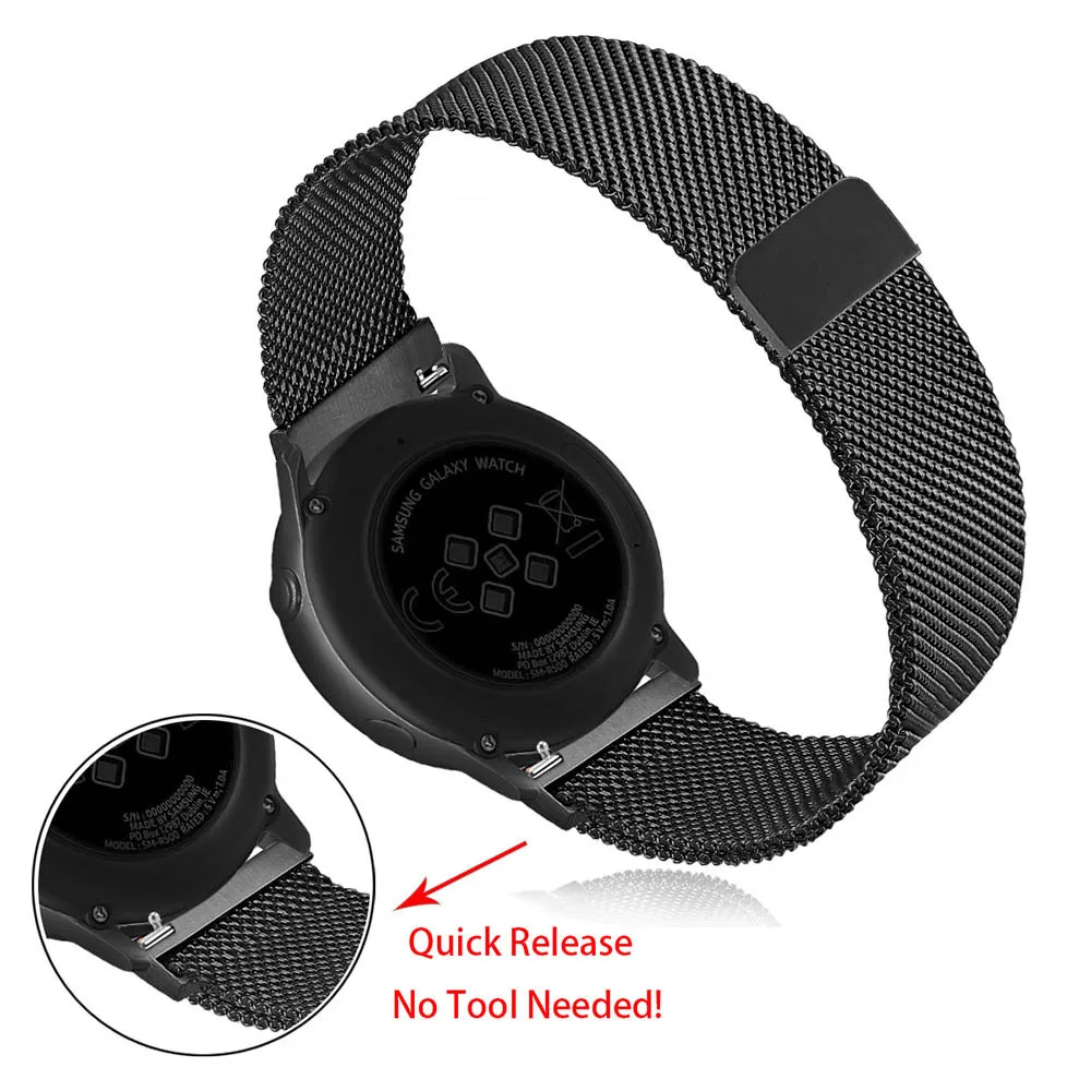 Ремешок для часов Band Milanese Loop для samsung Galaxy Watch Active/Active 2 40 мм 44 мм SM-R500 магнитный ремешок из нержавеющей стали