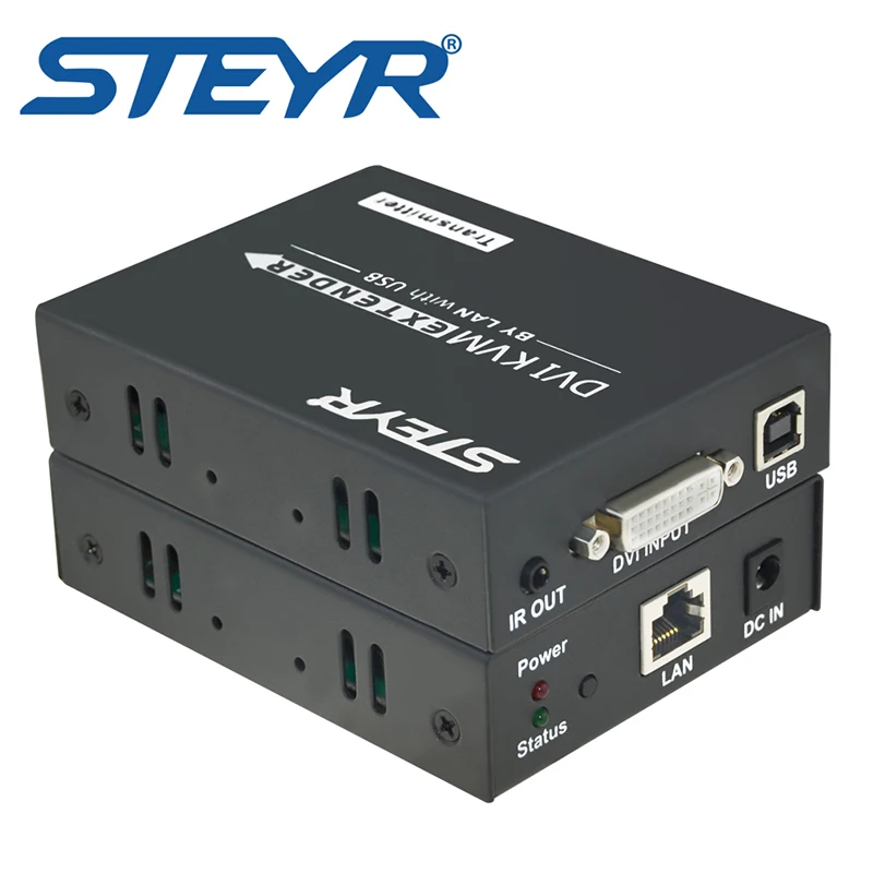 Steyr 395ft DVI USB KVM extender по rj45 cat5e/6 сплиттер 120 м Extender 1080 P 3D Клавиатура Мышь ИК передатчик
