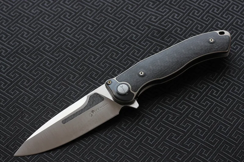 VENOM BONE DOCTOR M390 Титан+ CF Флиппер Складной нож Открытый Кемпинг Охота выживания карманные кухонные ножи для фруктов EDC инструменты
