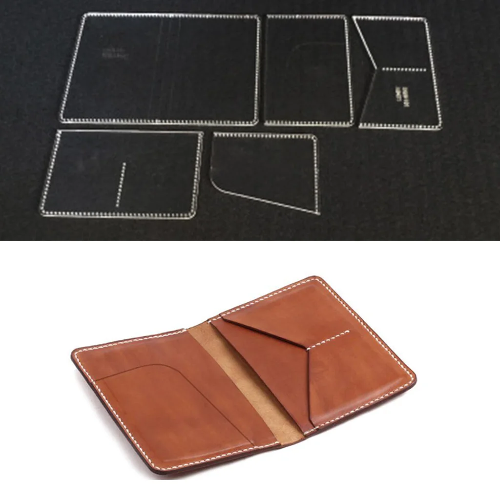 5 шт. Leather Craft ручная работа, прозрачный, акриловый держатель для карт чехол бумажник шаблонные трафареты Шаблоны